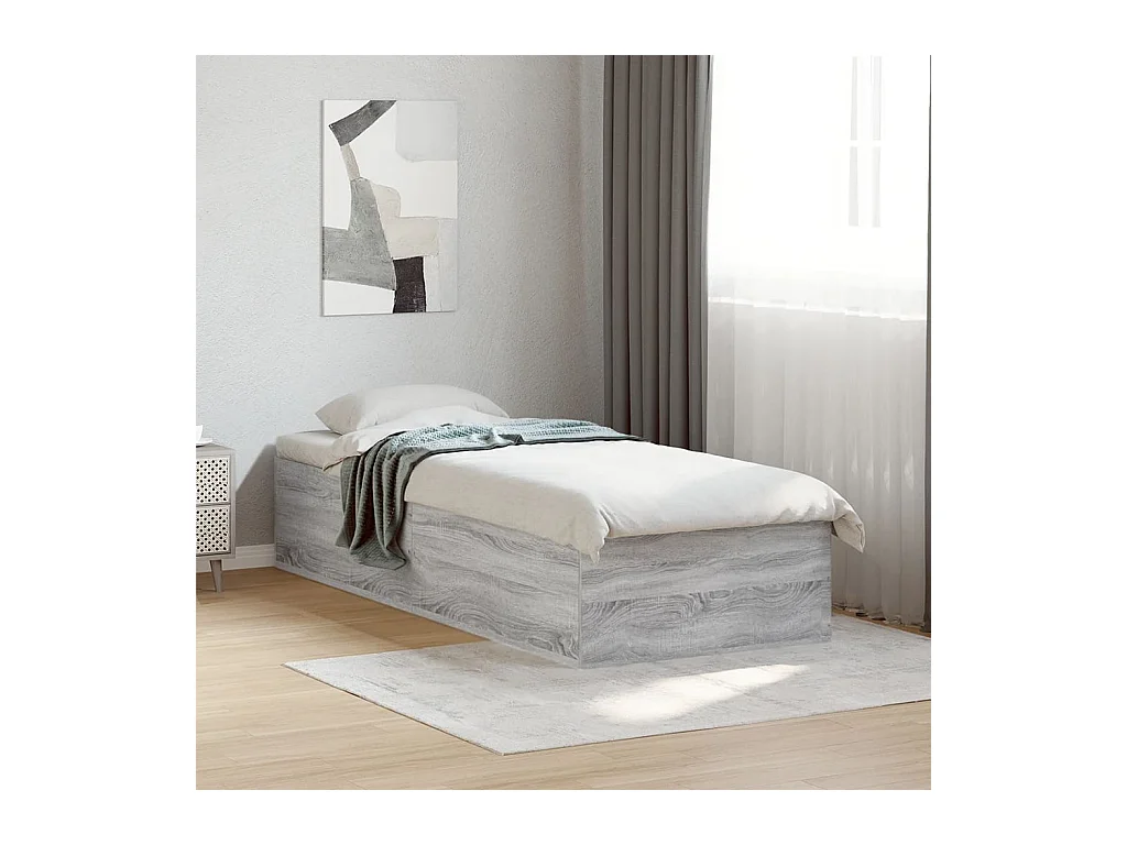 Cadre de lit sans matelas sonoma gris 90x190 cm