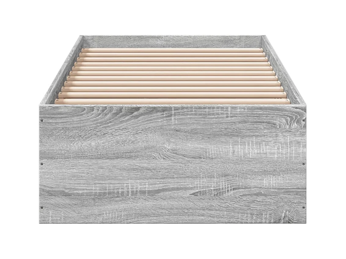 Bedframe bewerkt hout grijs sonoma eikenkleurig 90x190 cm