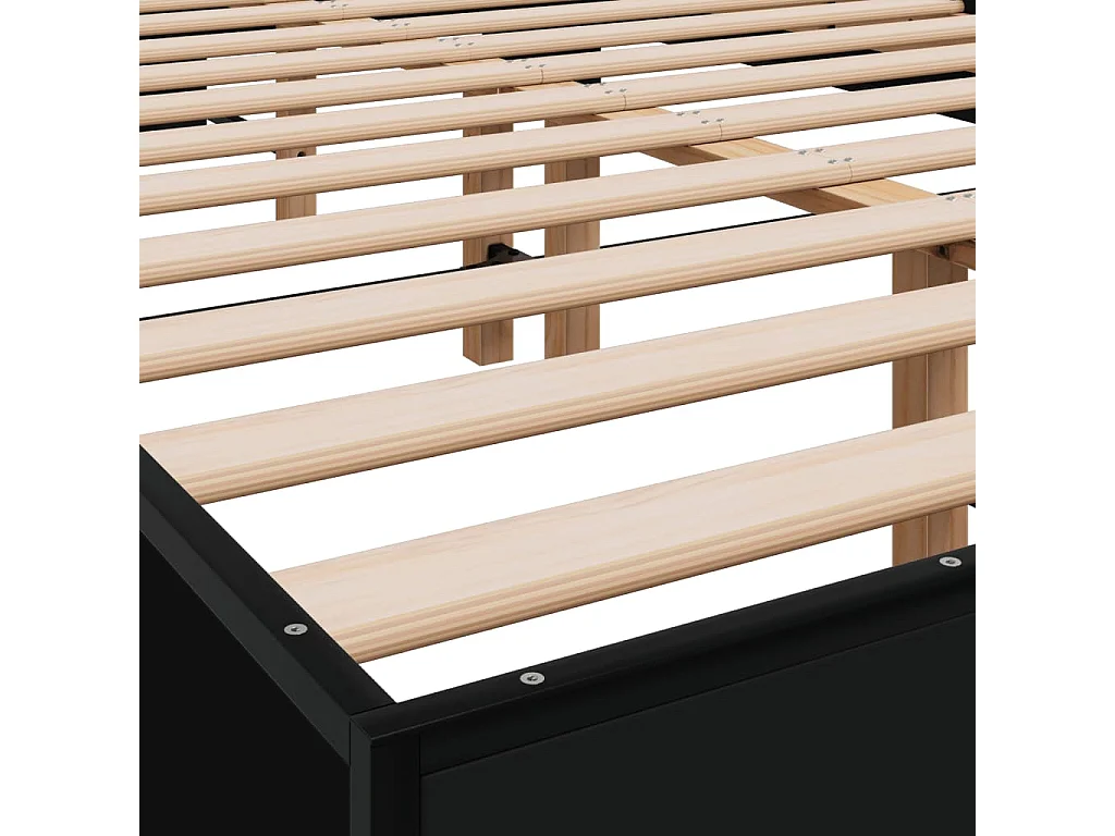 Cadre de lit sans matelas noir 140x200 cm