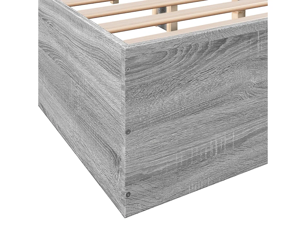 Bettgestell Grau Sonoma 140x200 cm Holzwerkstoff