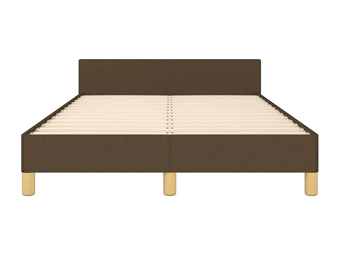 Cadre de lit sans matelas marron foncé 120x190 cm tissu