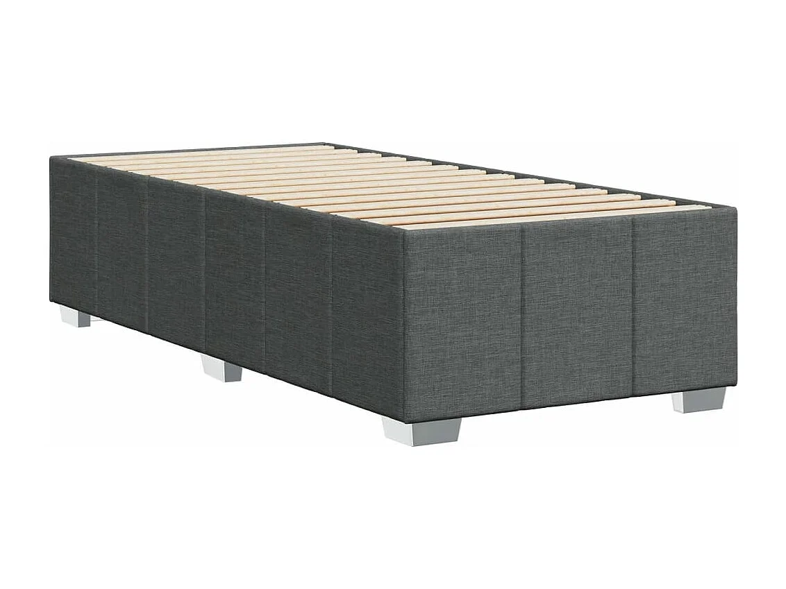 Cadre de lit sans matelas gris foncé 90x200 cm tissu
