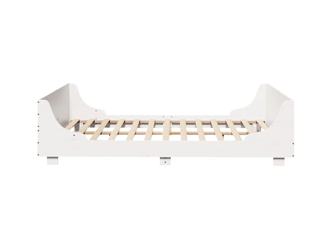 Cadre de lit sans matelas blanc 150x200 cm bois de pin massif