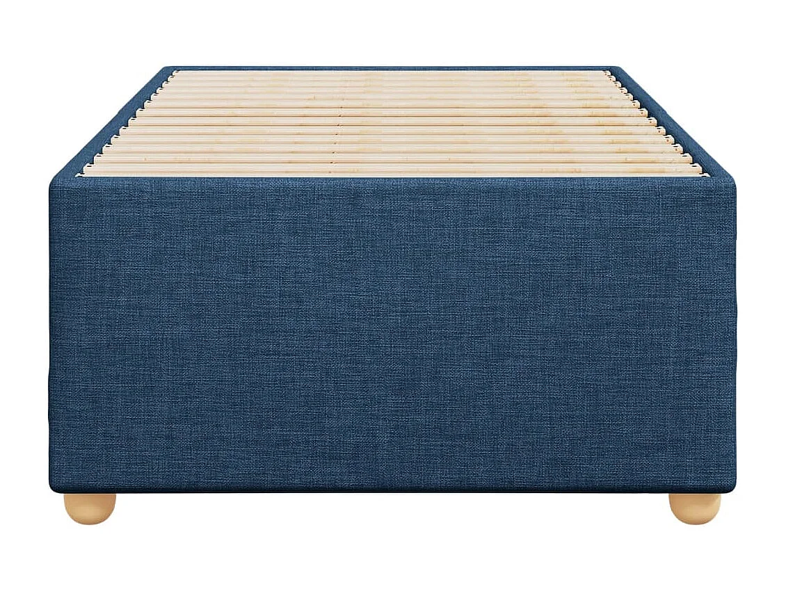Estructura de cama sin colchón tela azul 90x200 cm