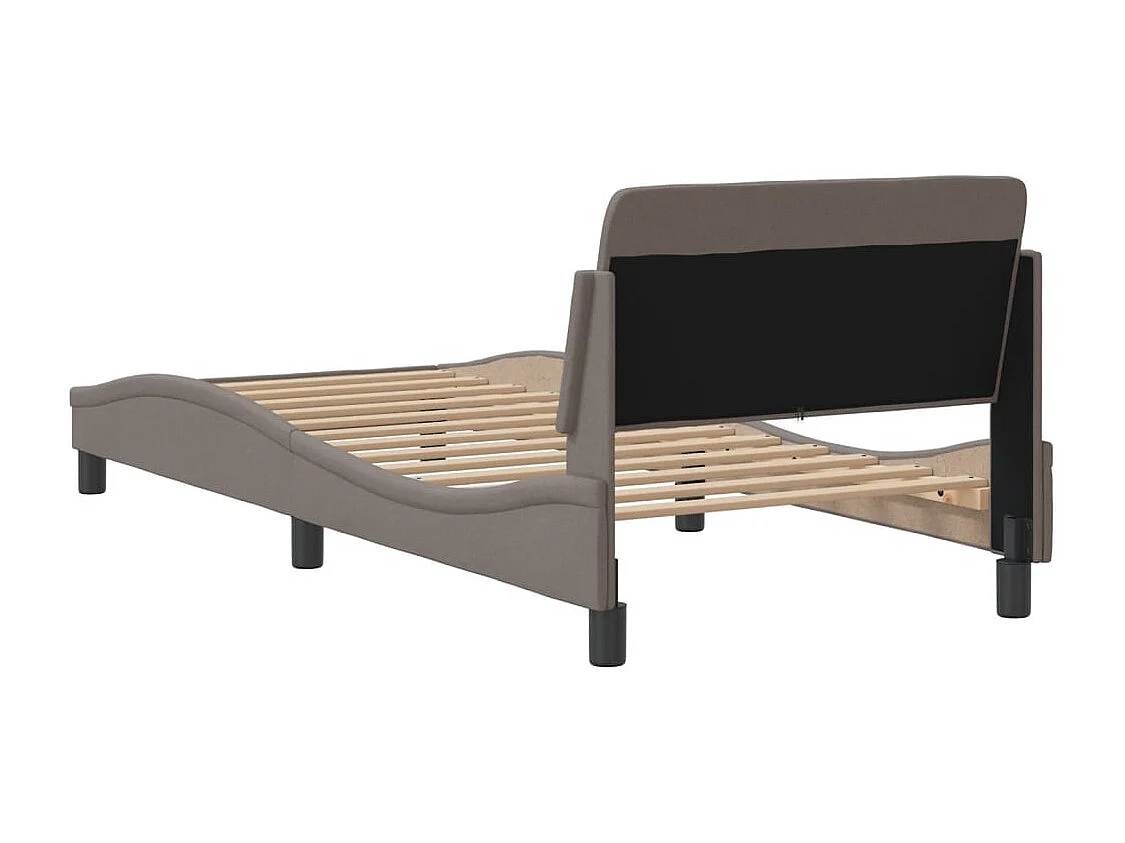 Giroletto con Testiera senza Materasso Tortora 90x200cm Tessuto