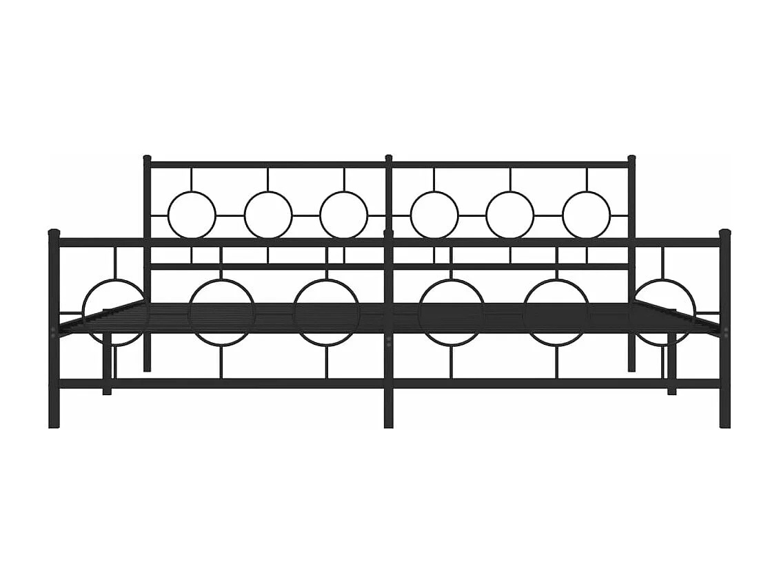 Cadre de lit métal sans matelas avec pied de lit noir 200x200cm