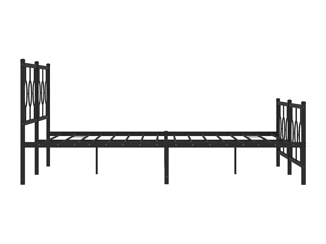 Giroletto con Testiera e Pediera Metallo Nero 200x200 cm