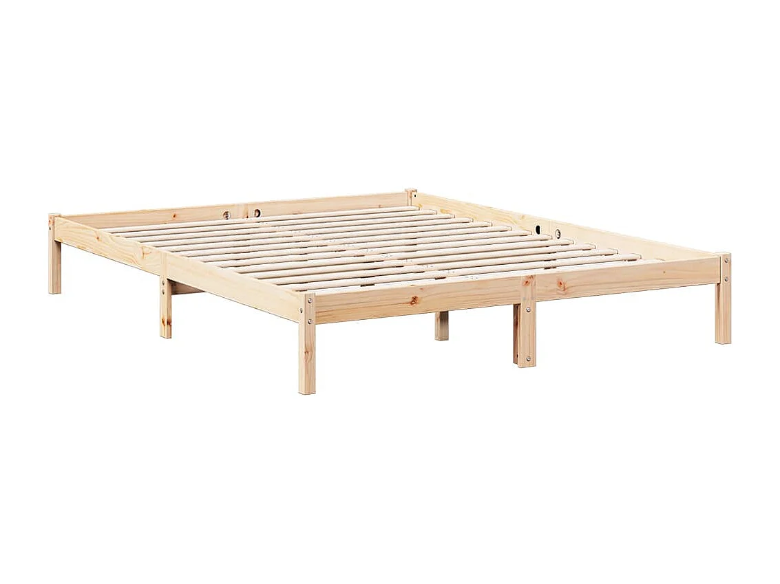 Cadre de lit extra long sans matelas 140x210 cm bois massif pin