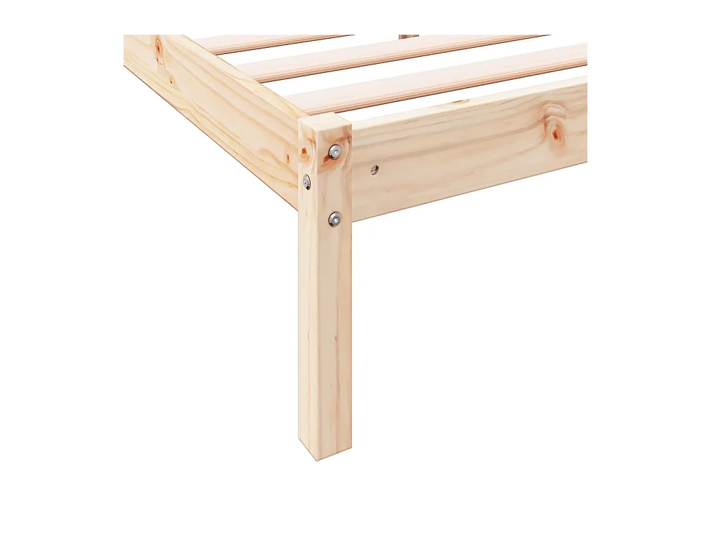 Cadre de lit extra long sans matelas 140x210 cm bois massif pin