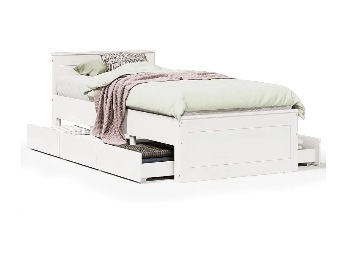 Cadre de lit sans matelas avec tête de lit 90x190 cm pin massif