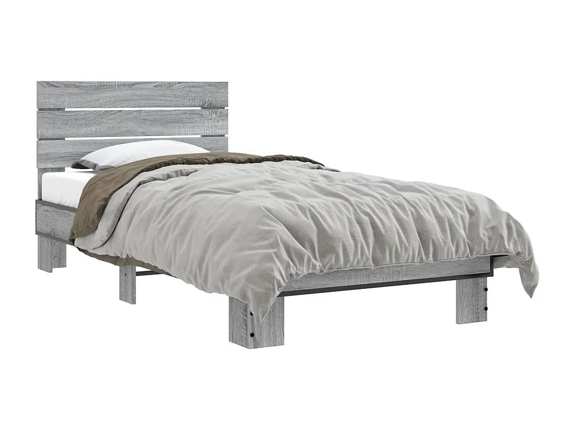 Cadre de lit sans matelas sonoma gris 75x190 cm