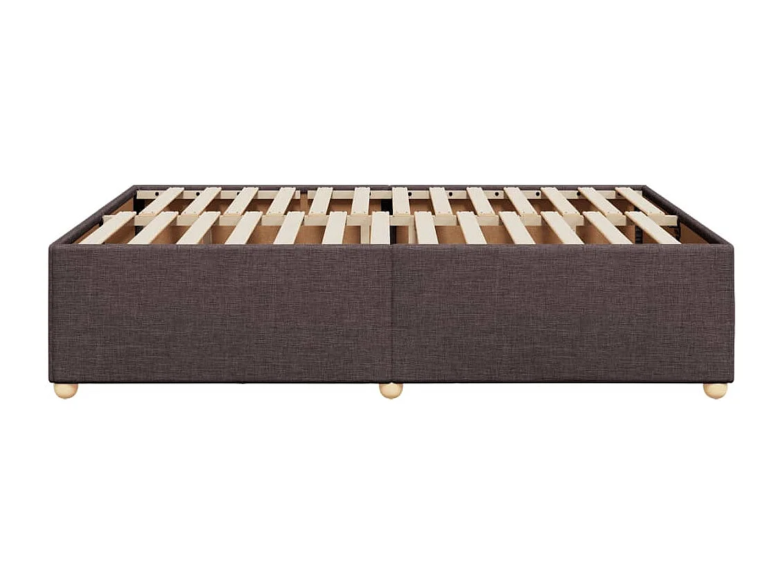 Cama sin colchón de tela marrón oscuro 160x200 cm
