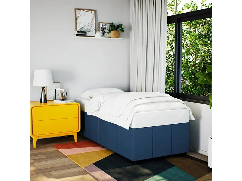 Bedframe stof blauw 90x190 cm