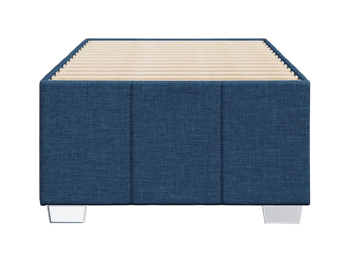 Cadre de lit sans matelas bleu 90x190 cm tissu