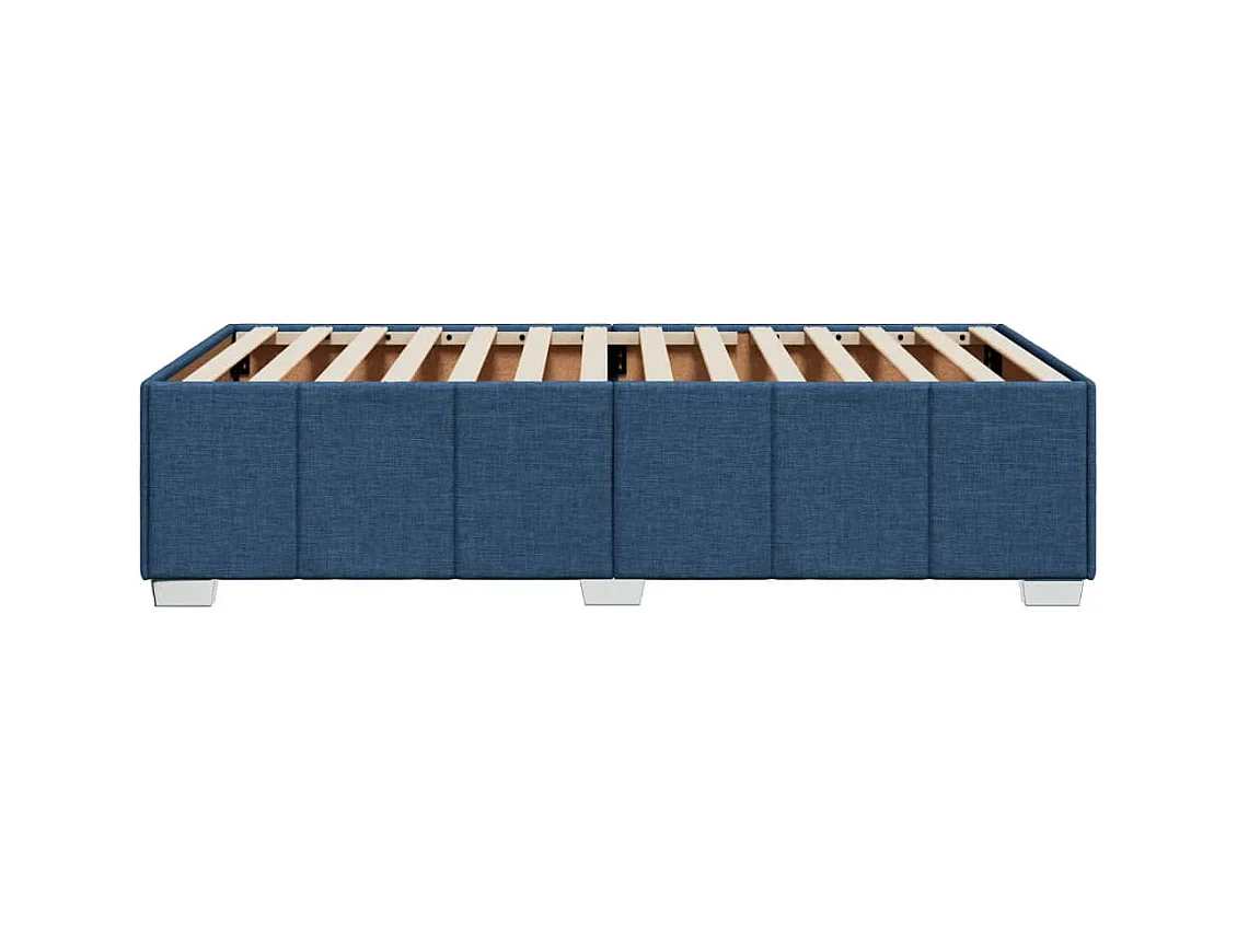 Cadre de lit sans matelas bleu 90x190 cm tissu