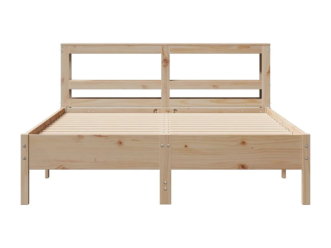 Estructura de cama sin colchón madera maciza de pino 160x200 cm