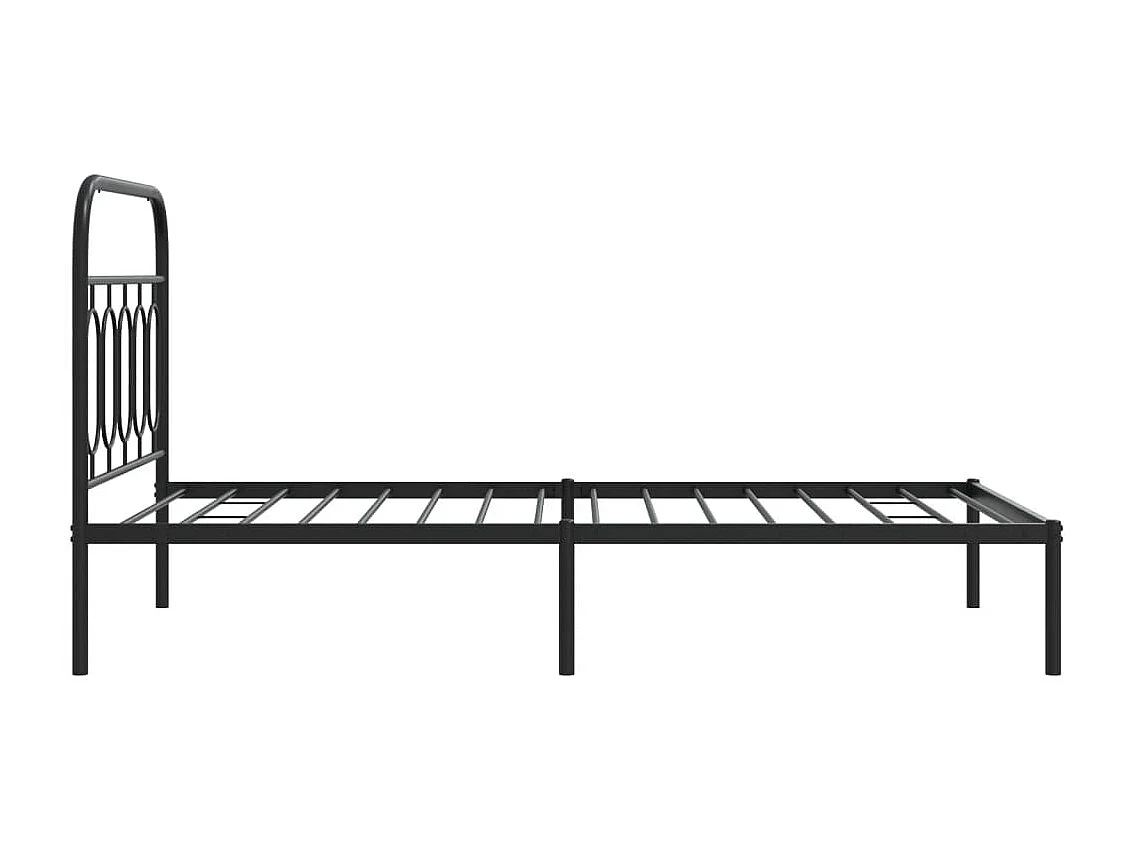Estrutura de cama com cabeceira 100x190 cm metal preto