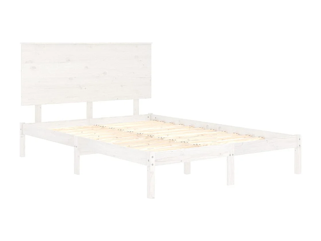 Giroletto senza Materasso Bianco 140x200 cm Legno Massello Pino