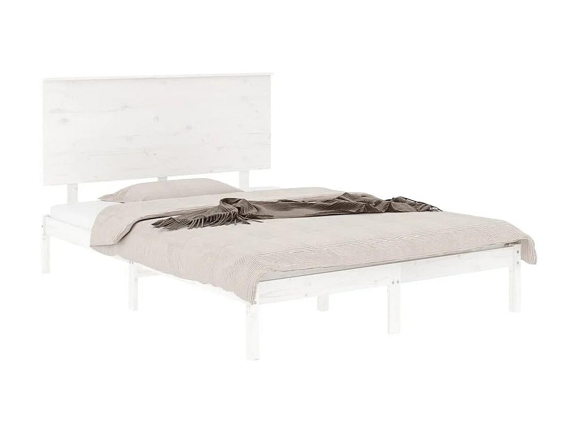 Cadre de lit sans matelas blanc 140x200 cm bois de pin massif
