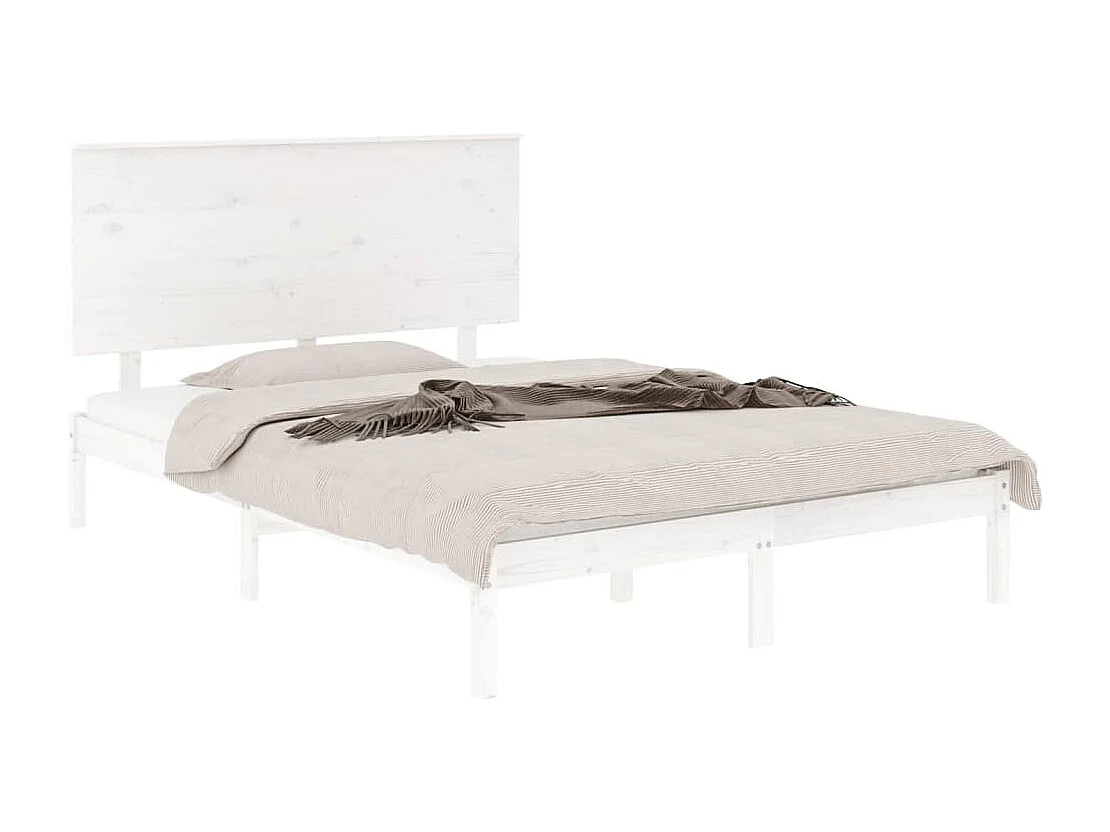 Cadre de lit sans matelas blanc 140x200 cm bois de pin massif