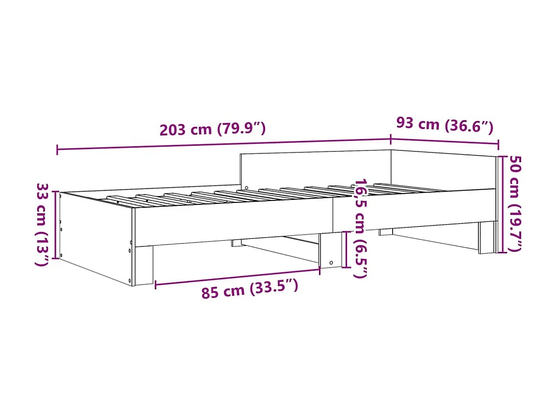 Giroletto Bianco 90x200 cm in Legno Multistrato