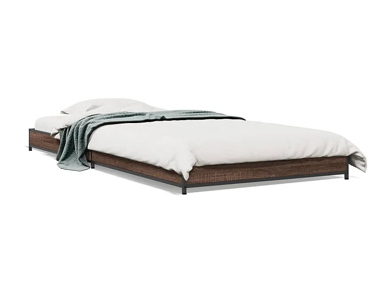 Cadre de lit sans matelas chêne marron 75x190 cm