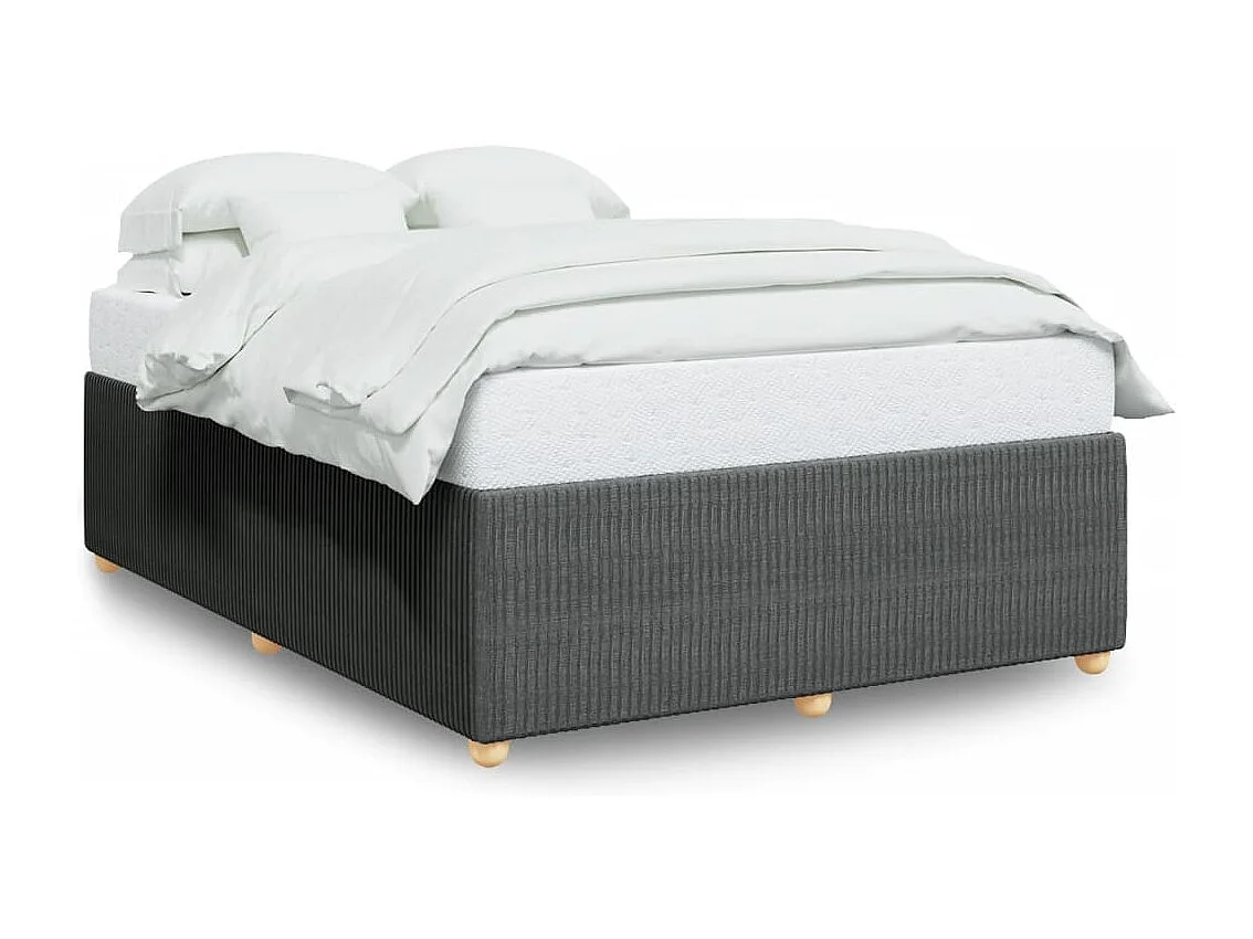 Cadre de lit sans matelas gris foncé 160x200 cm tissu