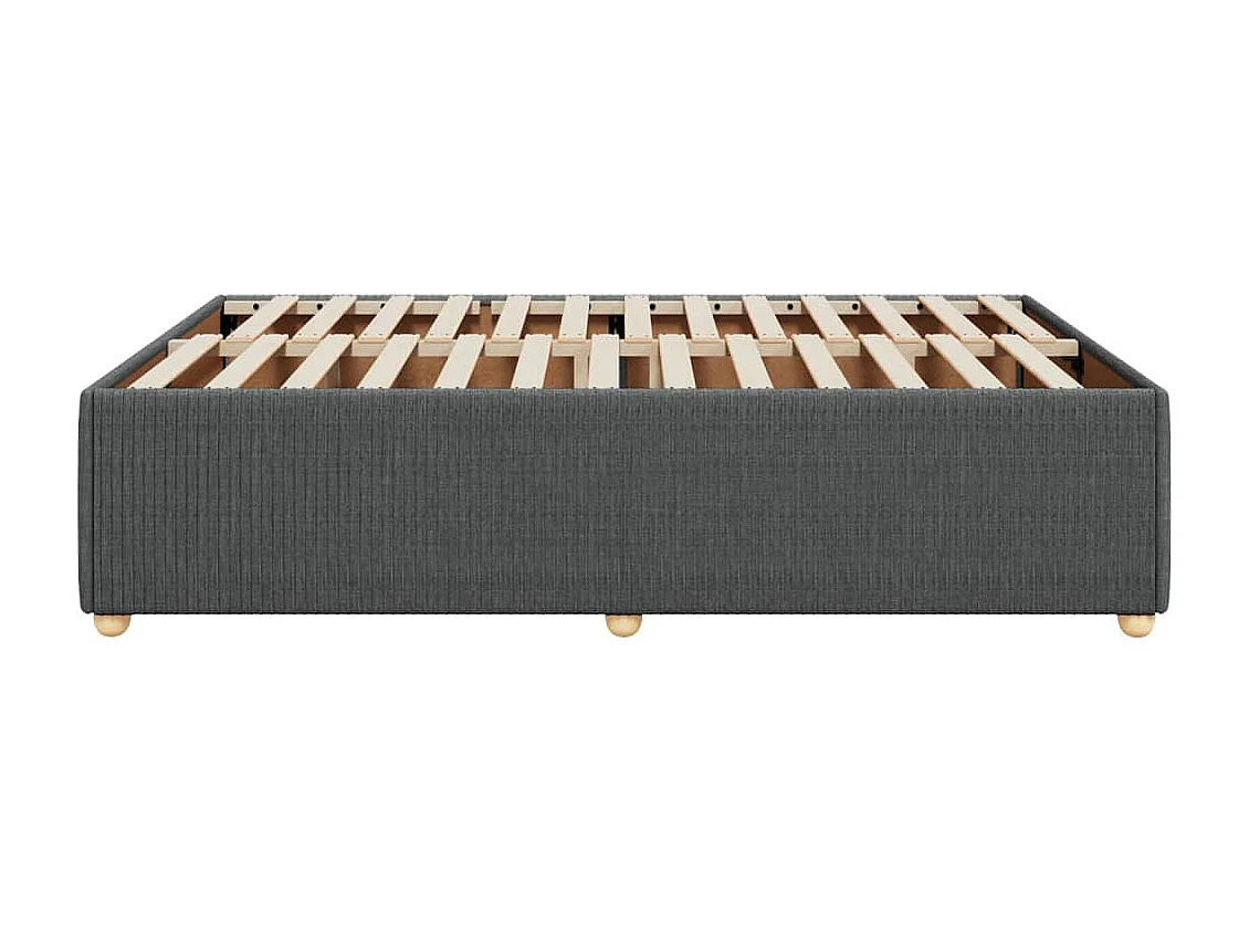 Cadre de lit sans matelas gris foncé 160x200 cm tissu