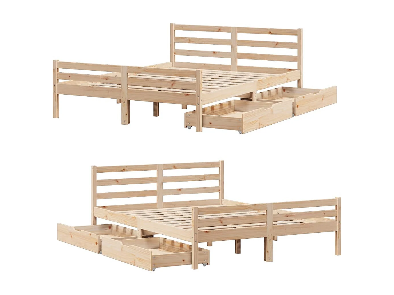 Cadre de lit sans matelas 120x190 cm bois de pin massif