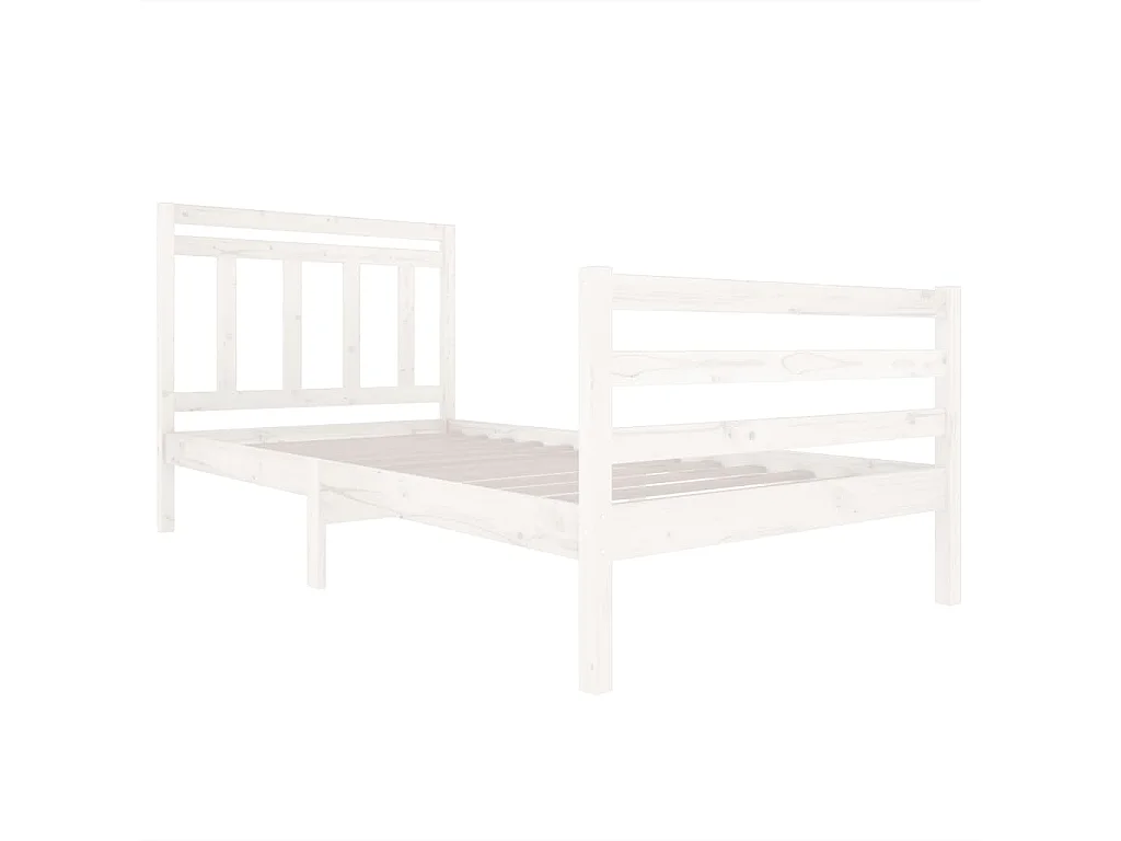 Estrutura de cama 100x200 cm madeira maciça branco