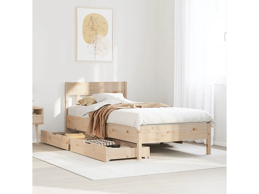 Cadre de lit sans matelas 90x200 cm bois de pin massif