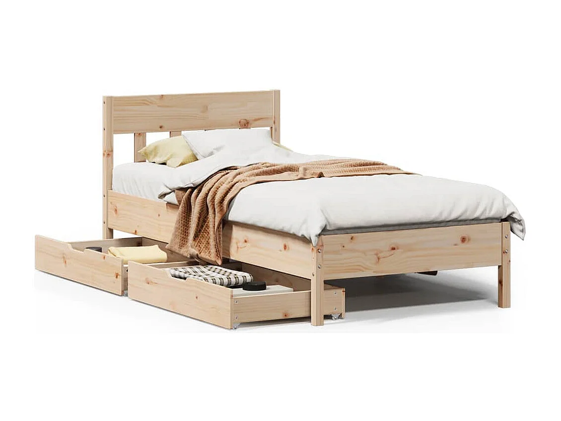 Cadre de lit sans matelas 90x200 cm bois de pin massif