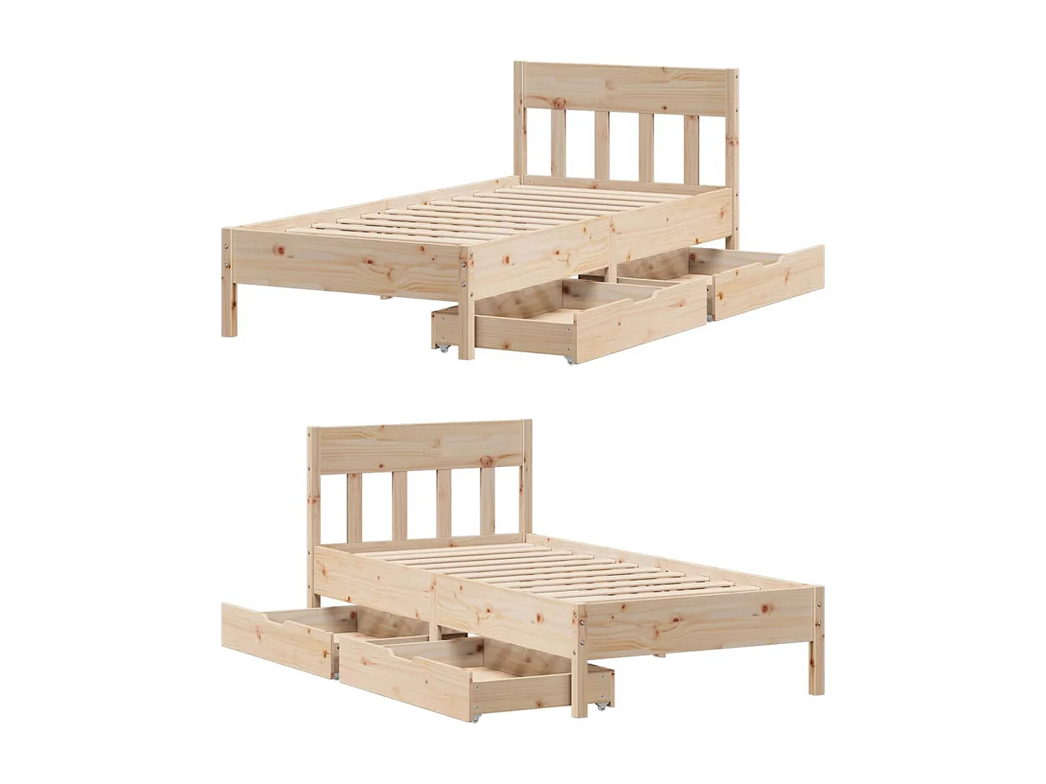 Cadre de lit sans matelas 90x200 cm bois de pin massif
