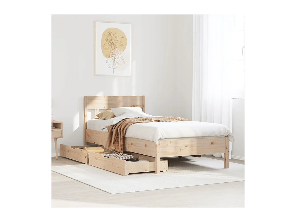 Cadre de lit sans matelas 90x200 cm bois de pin massif