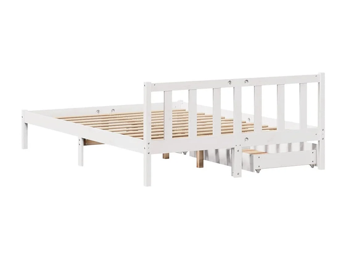Cadre de lit sans matelas blanc 140x200 cm bois de pin massif
