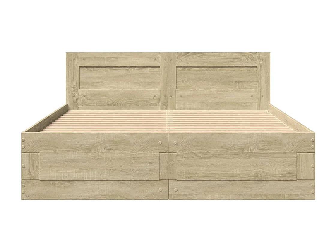 Bettgestell mit Kopfteil Sonoma-Eiche 120x190 cm Holzwerkstoff