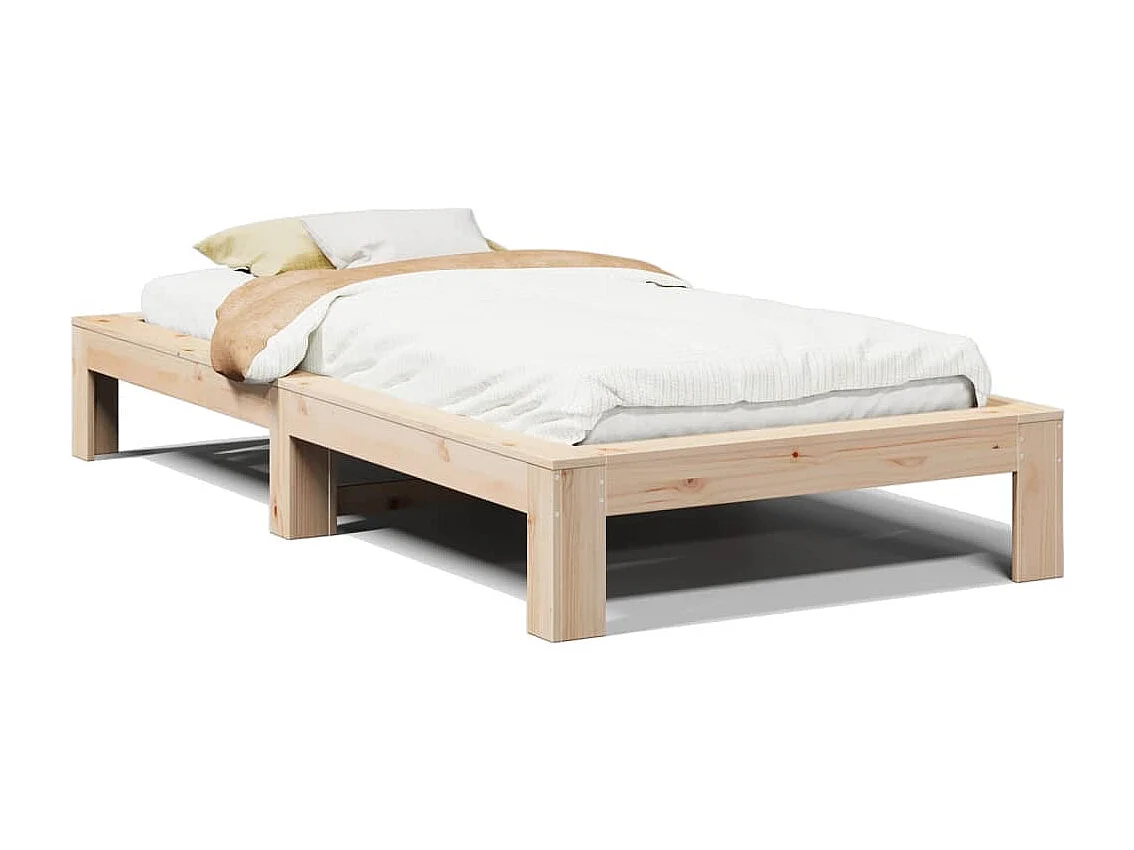 Cadre de lit sans matelas 90x200 cm bois de pin massif