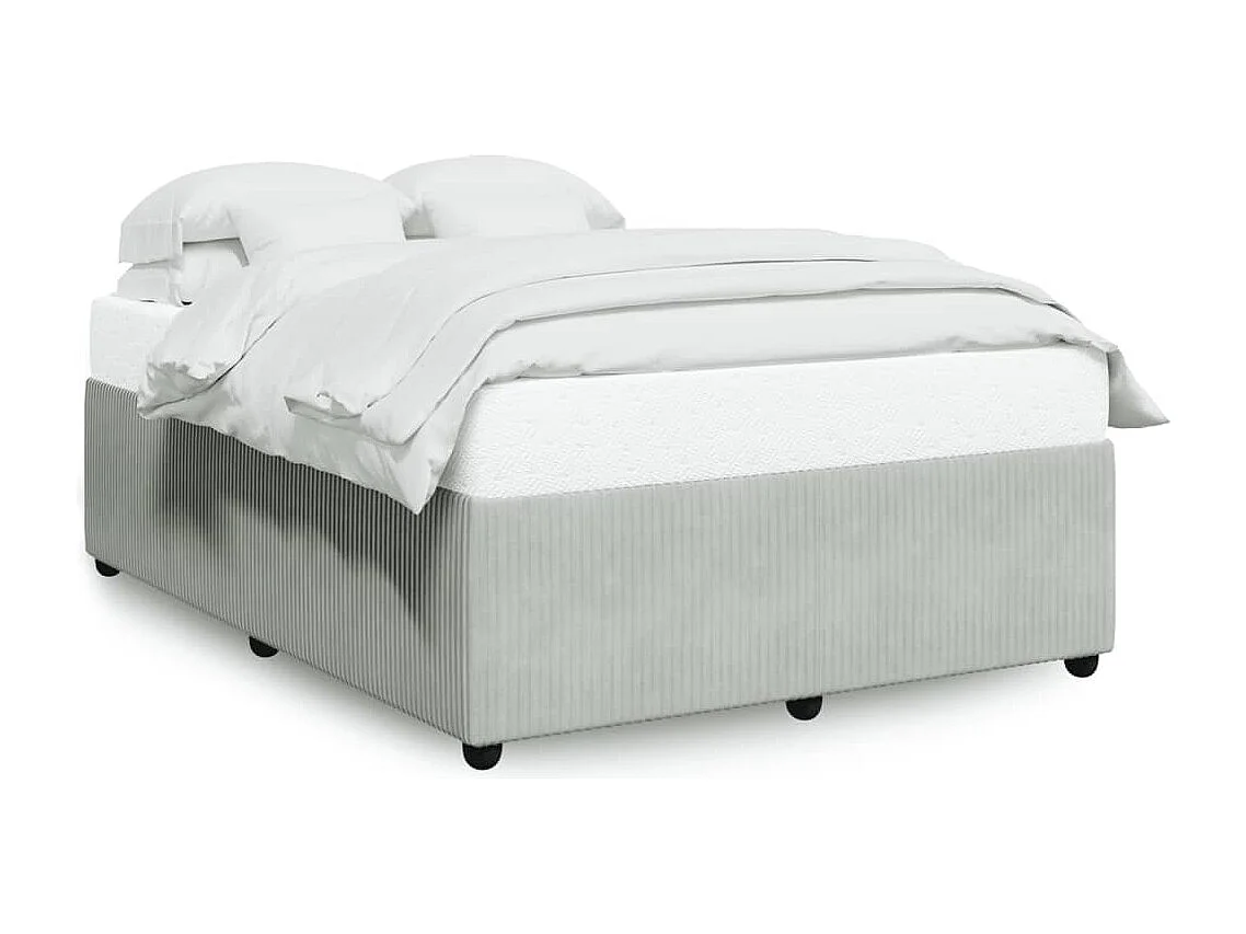 Cadre de lit sans matelas gris clair 140x200 cm velours