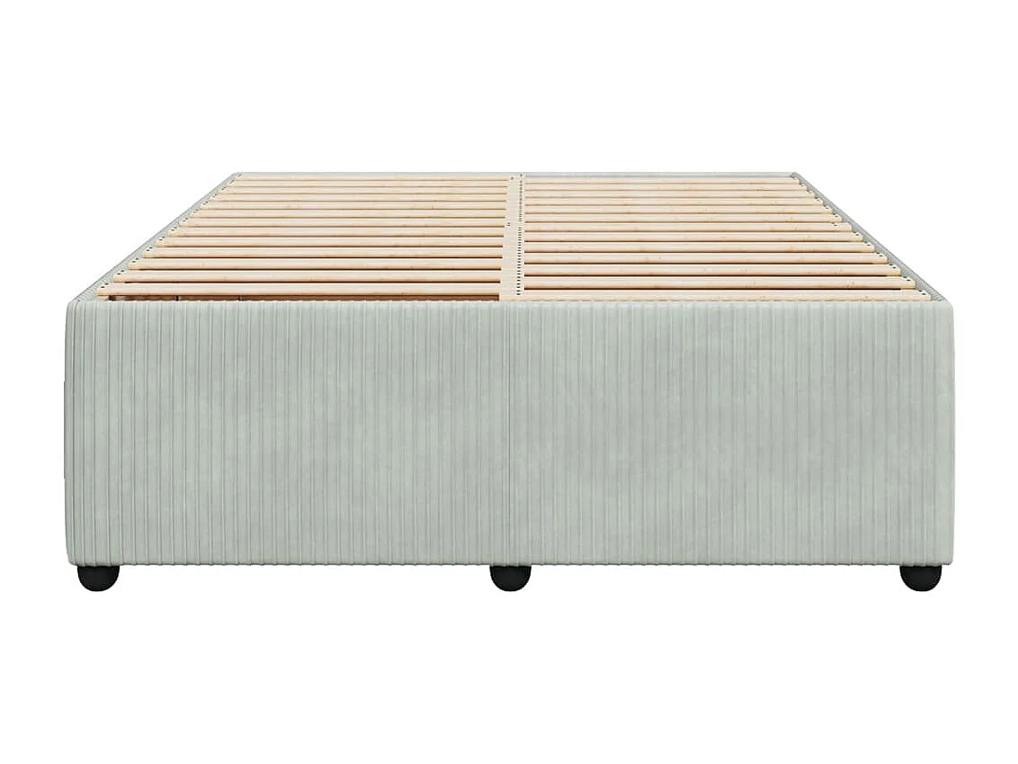 Cadre de lit sans matelas gris clair 140x200 cm velours