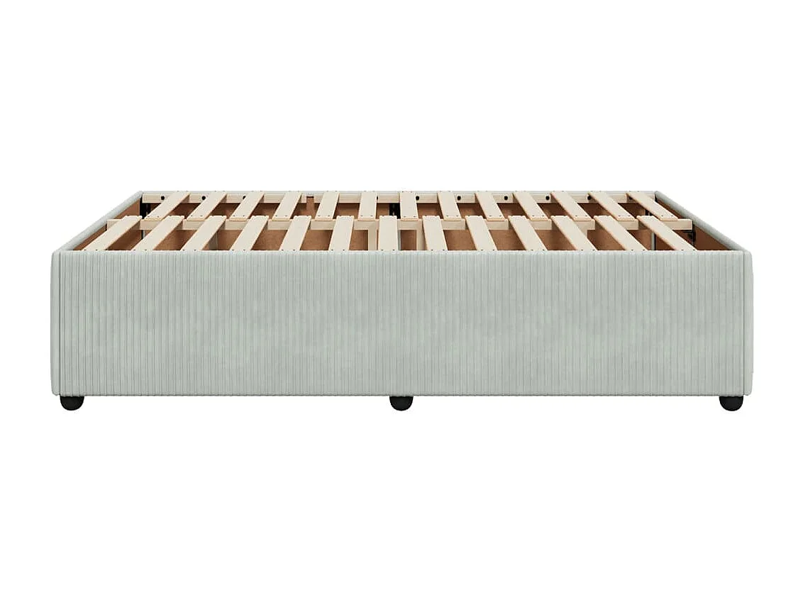 Cadre de lit sans matelas gris clair 140x200 cm velours