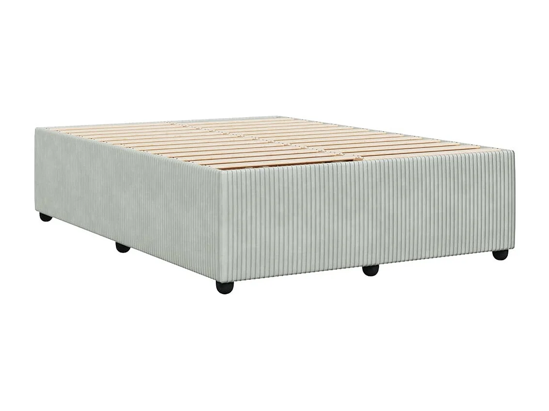 Cadre de lit sans matelas gris clair 140x200 cm velours