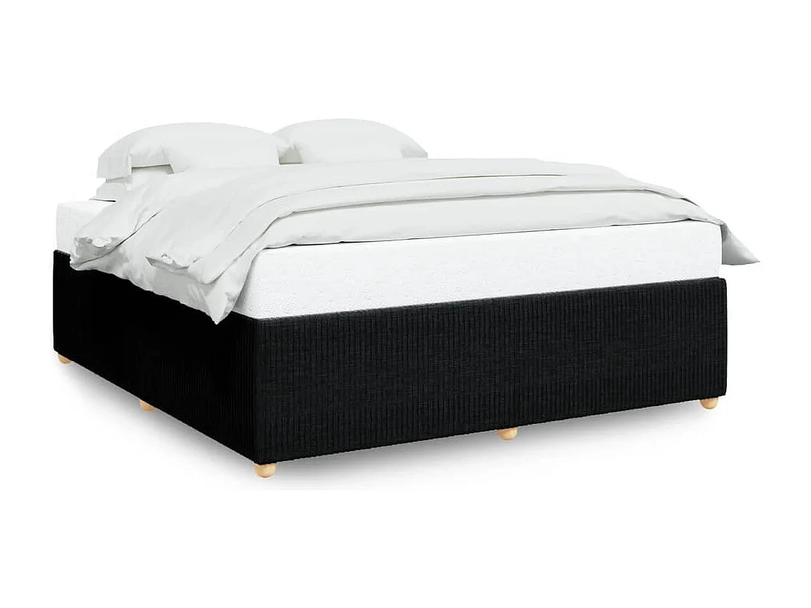 Cadre de lit sans matelas noir 180x200 cm tissu