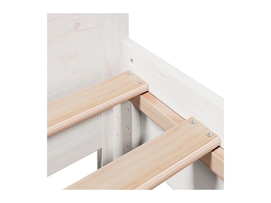 Giroletto senza Materasso Bianco 80x200 cm Legno Massello Pino