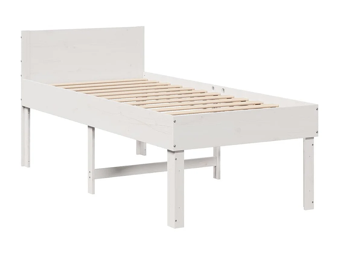 Cadre de lit sans matelas blanc 80x200 cm bois massif de pin