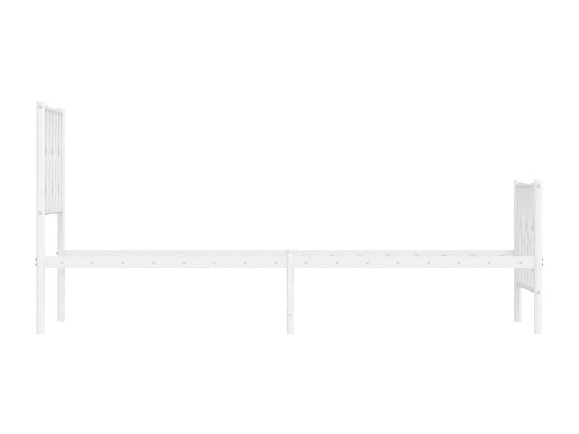 Bedframe met hoofd- en voeteneinde metaal wit 75x190 cm