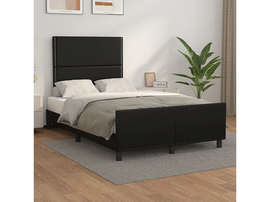 Cadre de lit sans matelas noir 120x200 cm similicuir