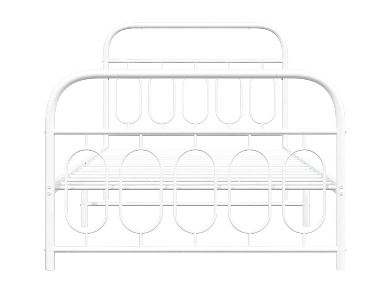 Estrutura de cama com cabeceira e pés 100x200 cm metal branco