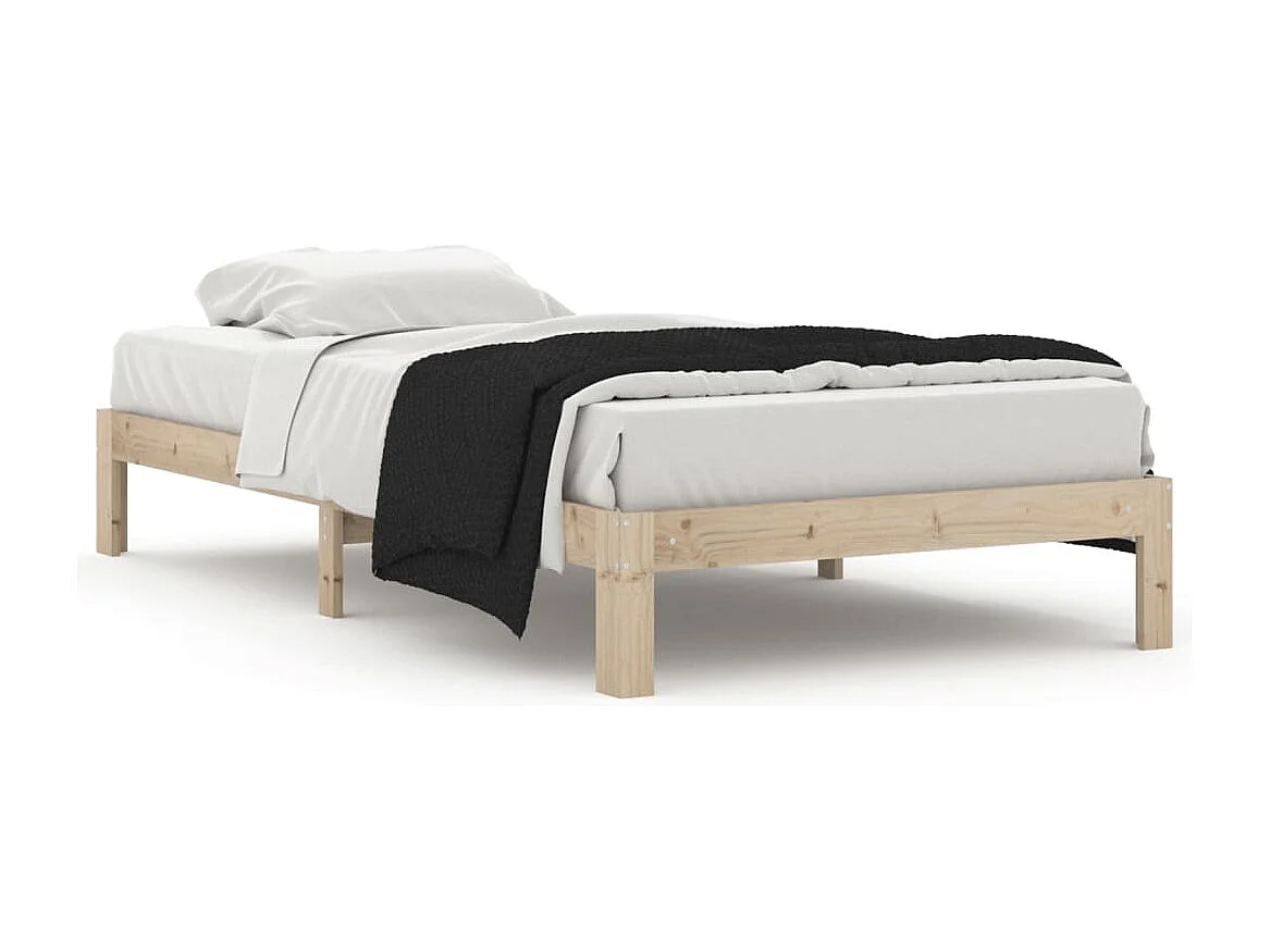Estructura de cama sin colchón madera maciza de pino 100x200 cm