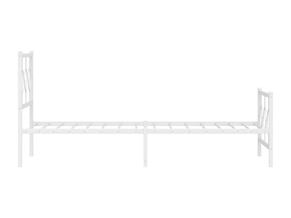 Giroletto con Testiera e Pediera Metallo Bianco 90x190 cm