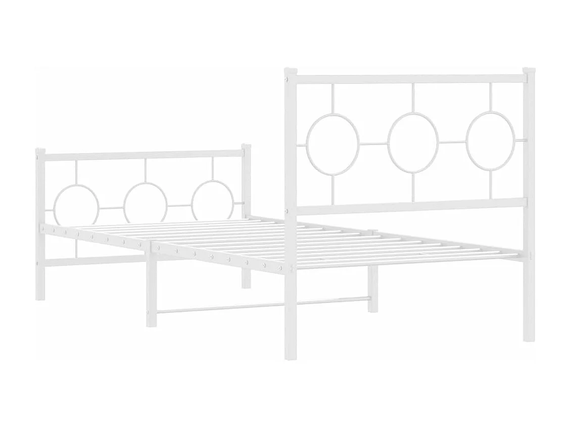 Giroletto con Testiera e Pediera Metallo Bianco 90x190 cm